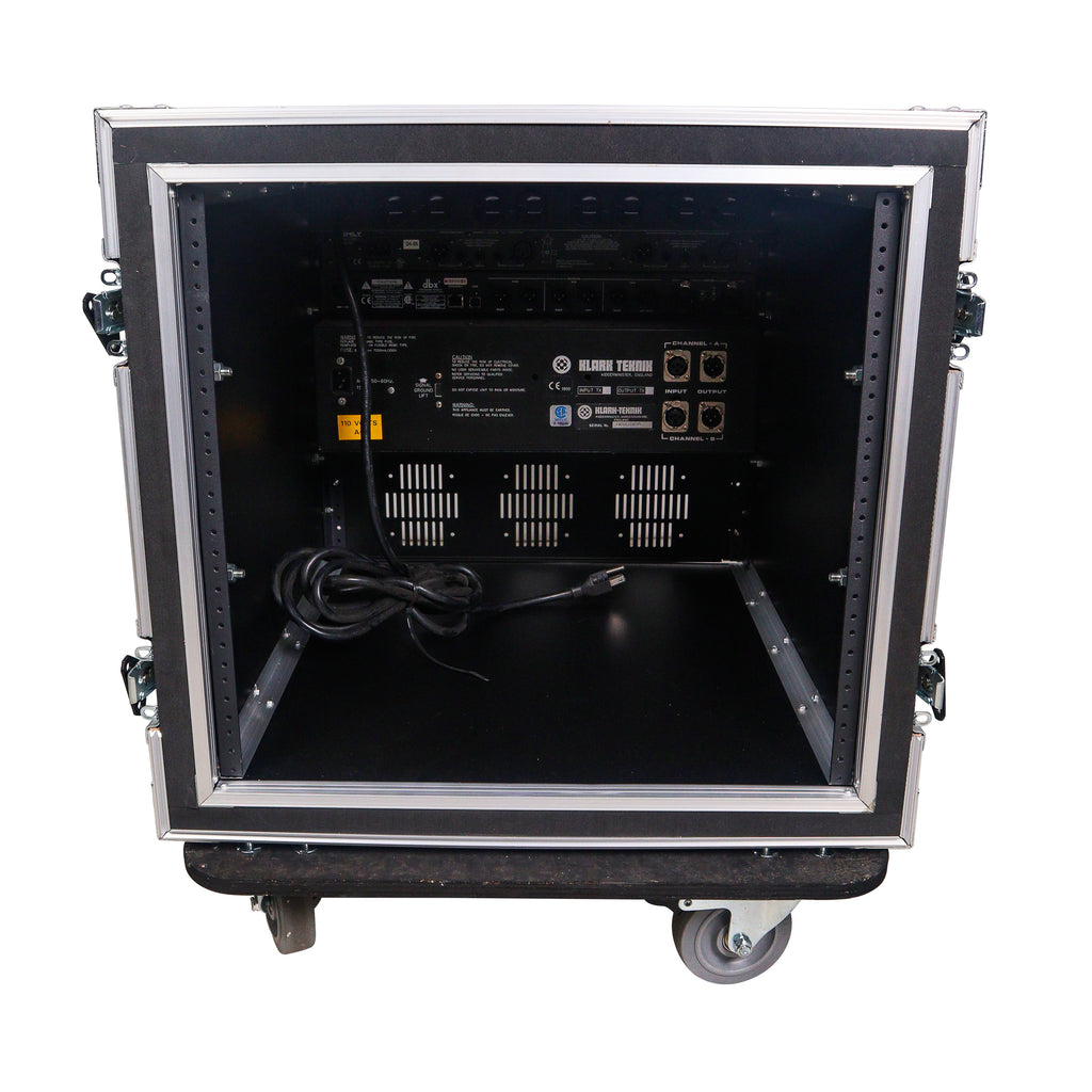 ATA Style 10U Space Shockproof Amp Rack Mount Case 20 inch Depth with Caster Wheels