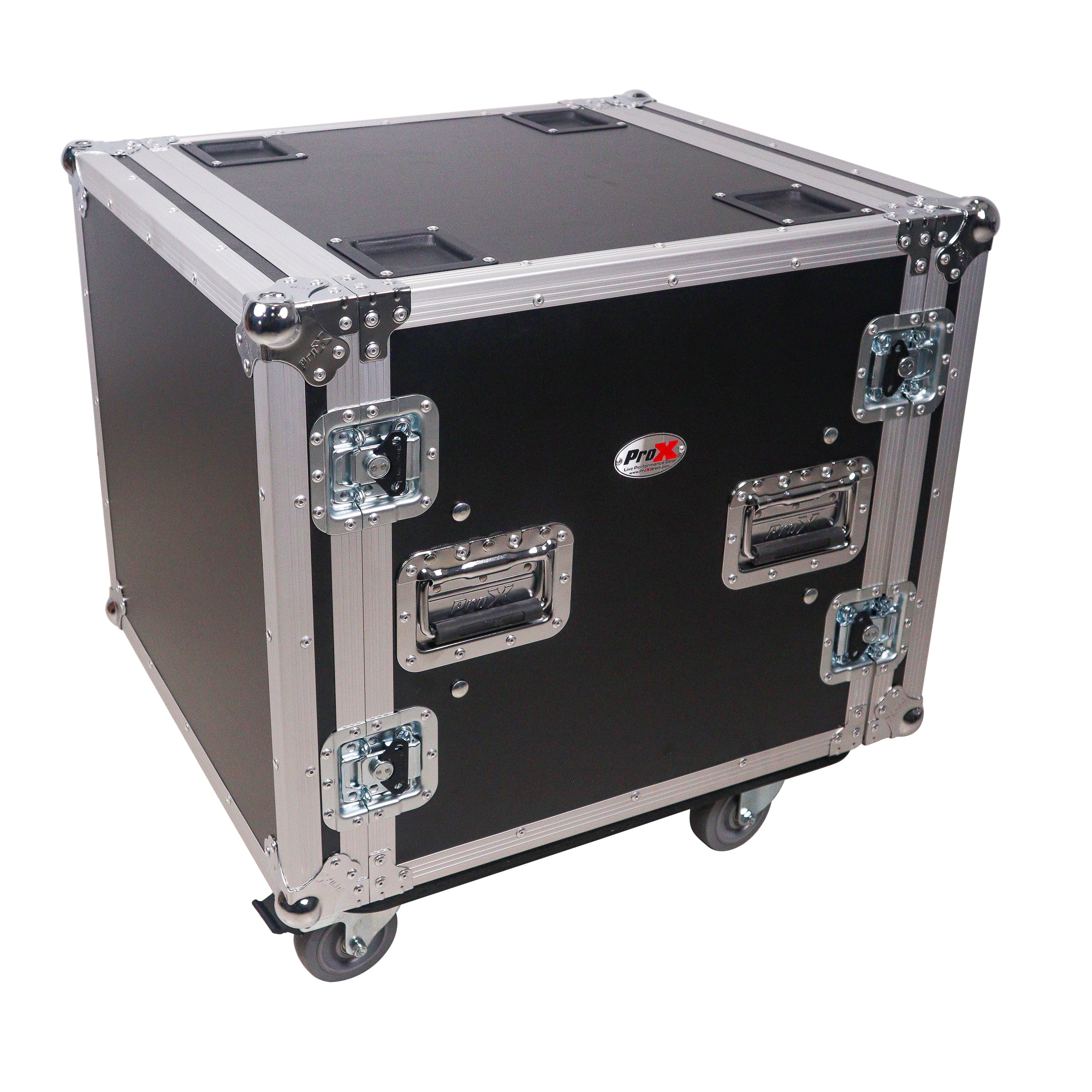 ATA Style 10U Space Shockproof Amp Rack Mount Case 20 inch Depth with Caster Wheels