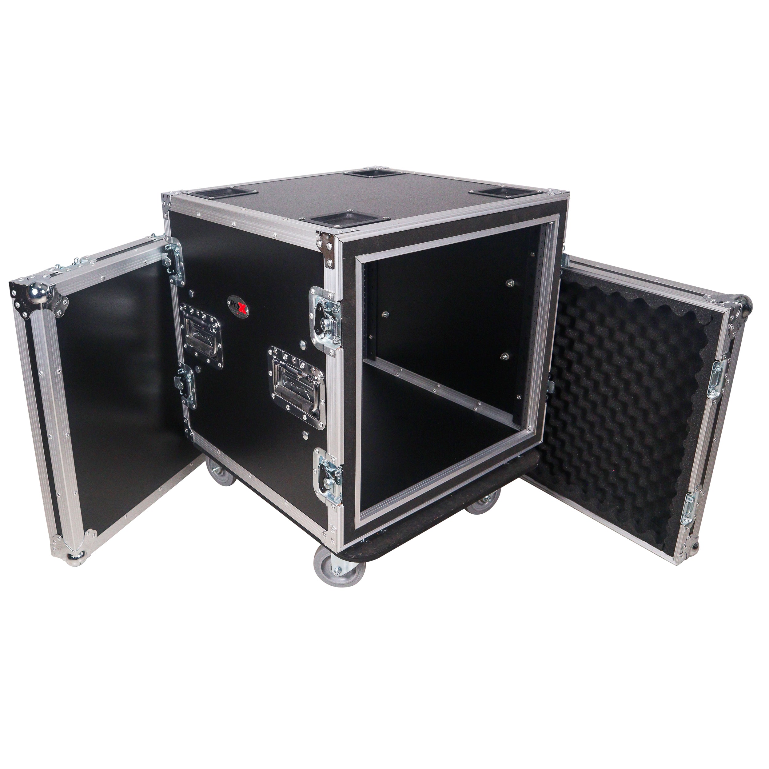 ATA Style 10U Space Shockproof Amp Rack Mount Case 20 inch Depth with Caster Wheels