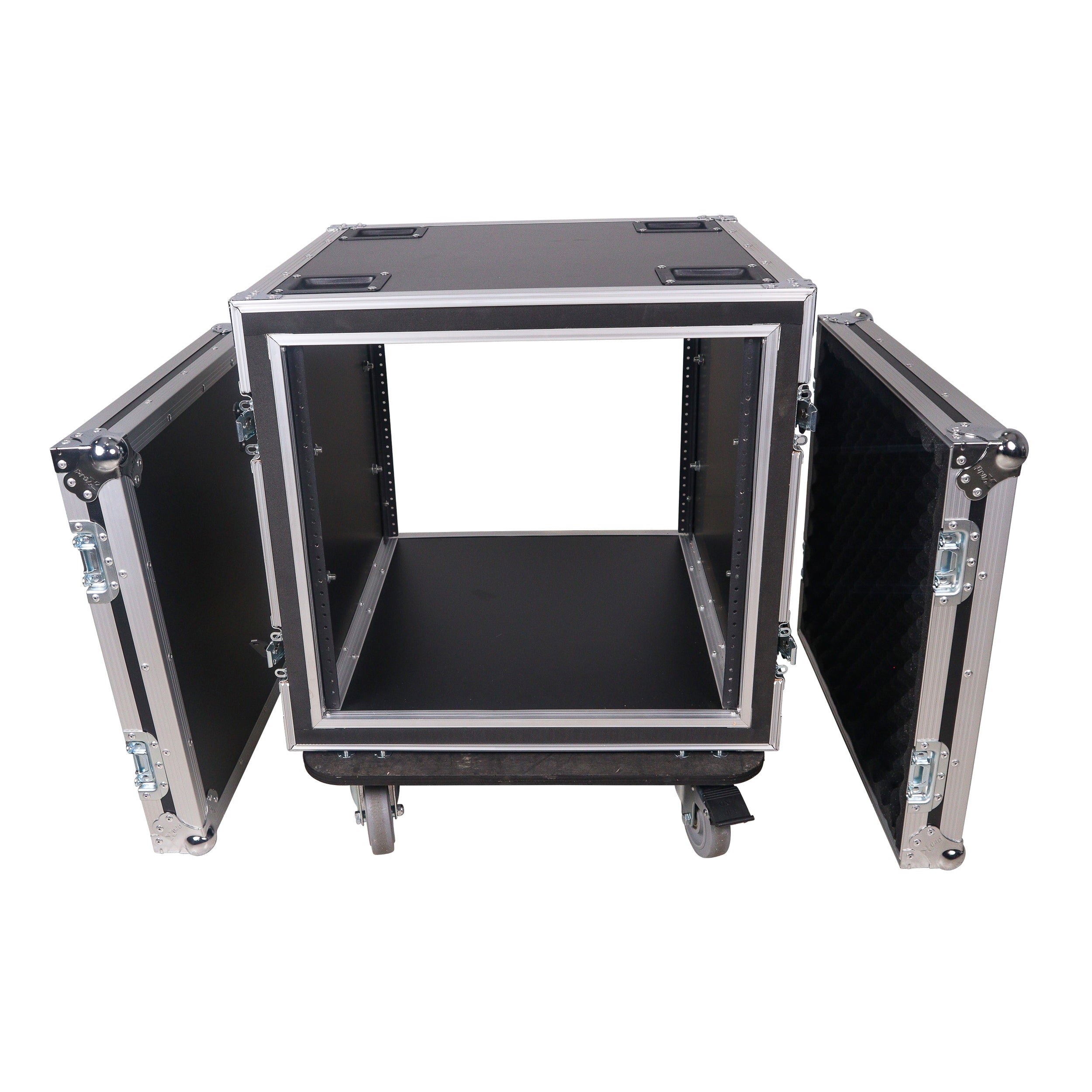 ATA Style 10U Space Shockproof Amp Rack Mount Case 20 inch Depth with Caster Wheels