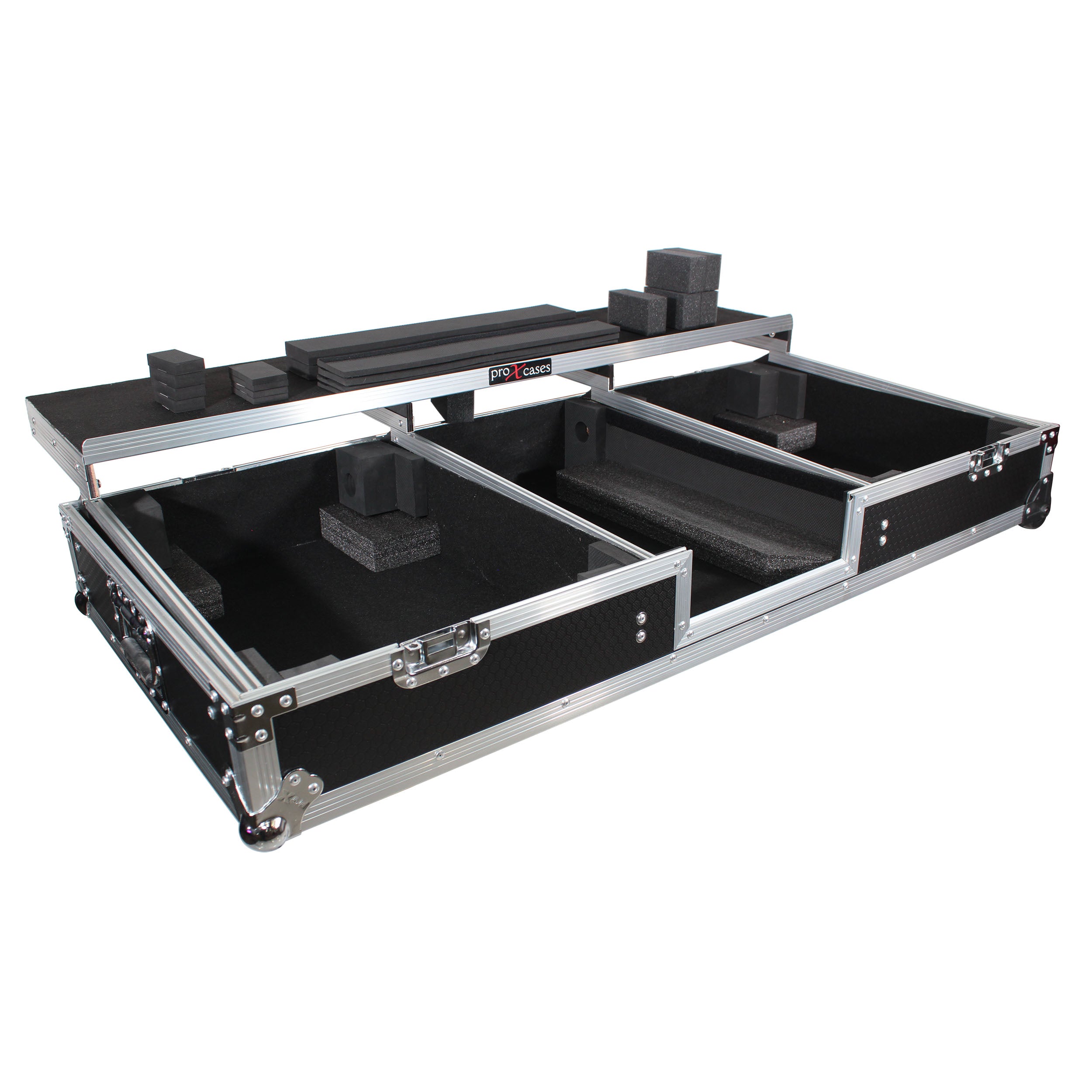 Flight Coffin Case For Rane 72 Mixer and 2 Turntables in Battle Mode W-Laptop Shelf
