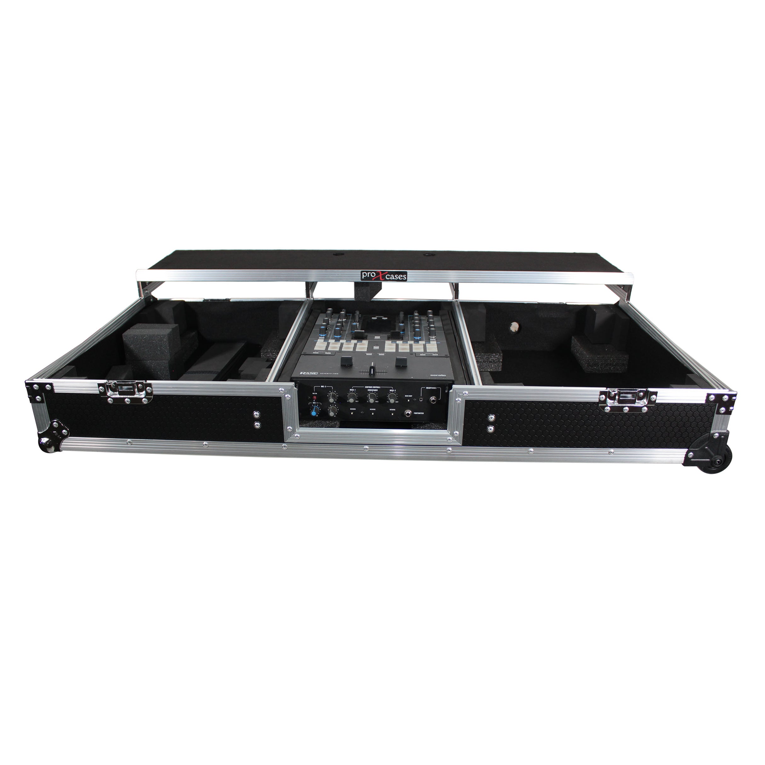 Flight Coffin Case For Rane 72 Mixer and 2 Turntables in Battle Mode W-Laptop Shelf