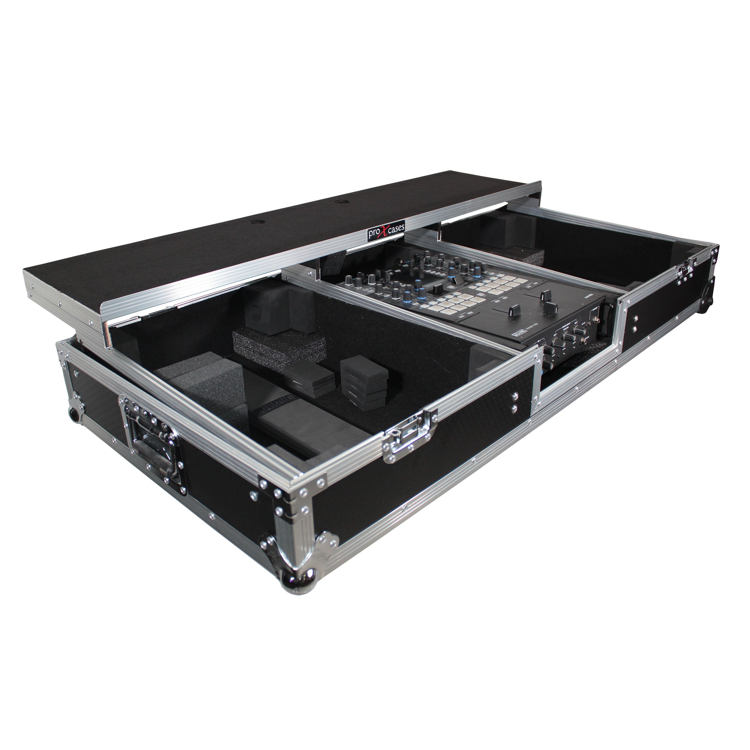 Flight Coffin Case For Rane 72 Mixer and 2 Turntables in Battle Mode W-Laptop Shelf