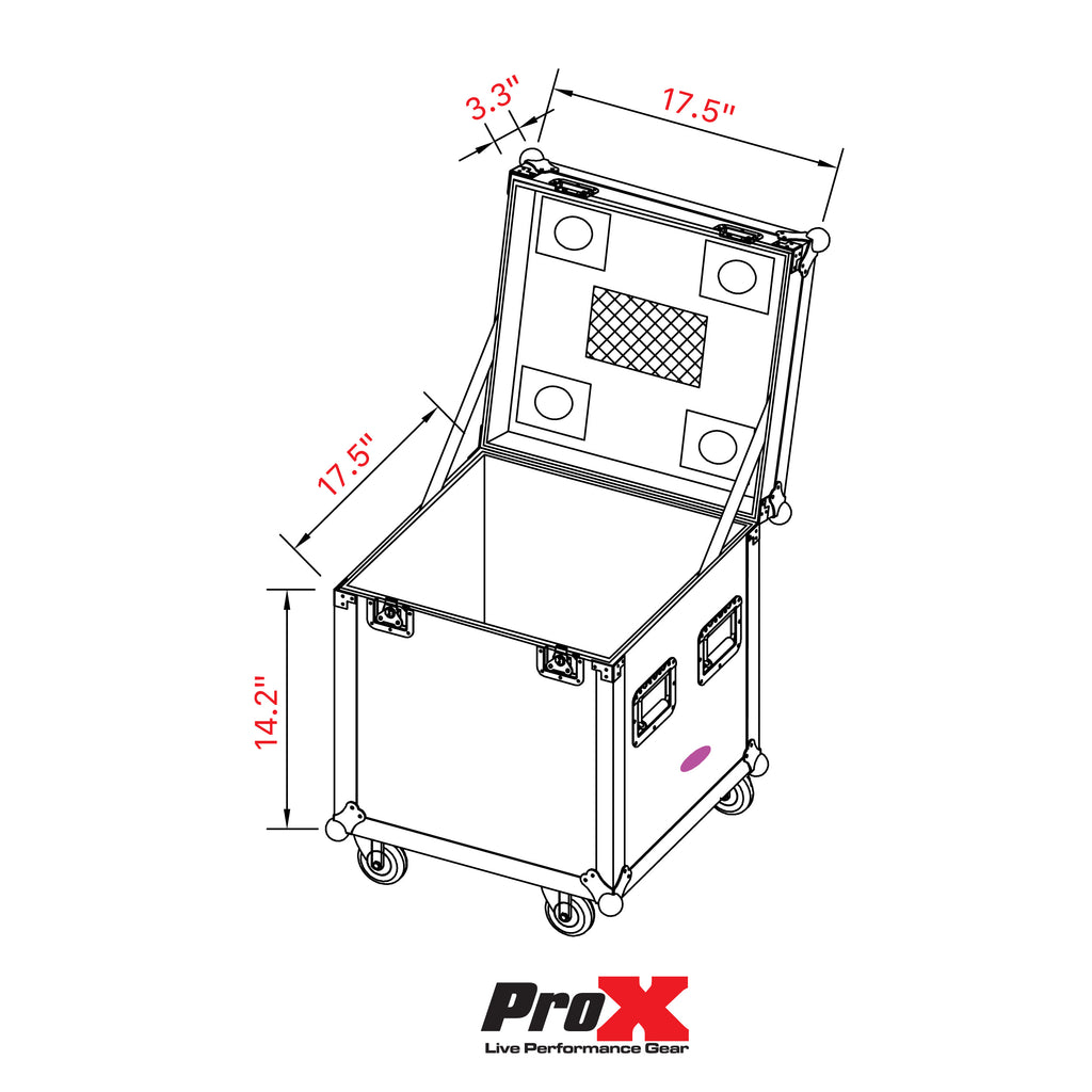 ATA Utility Flight Travel Heavy-Duty Storage Road Case with 4" in casters – 18"x18"x18' Exterior