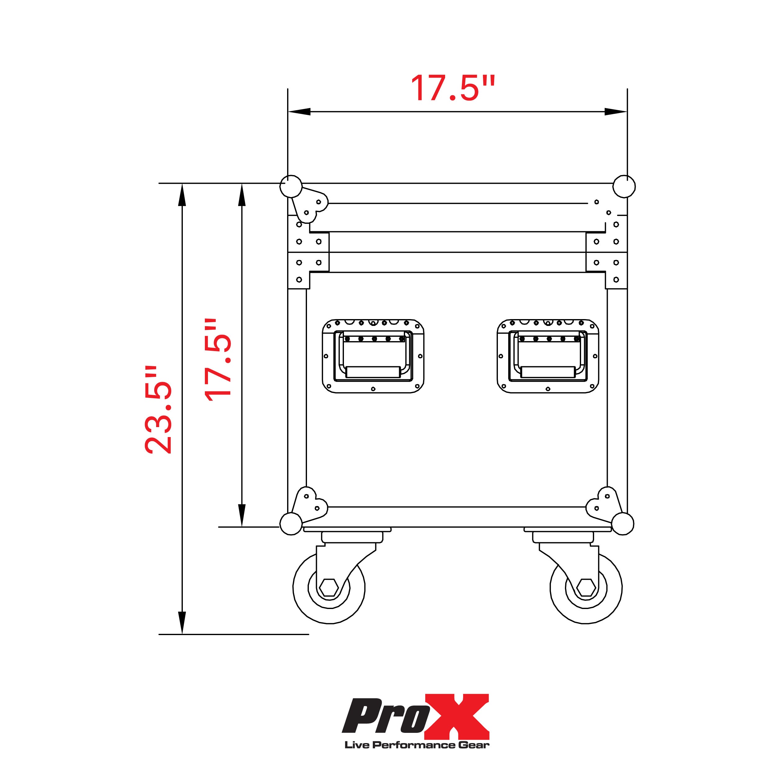 ATA Utility Flight Travel Heavy-Duty Storage Road Case with 4" in casters – 18"x18"x18' Exterior