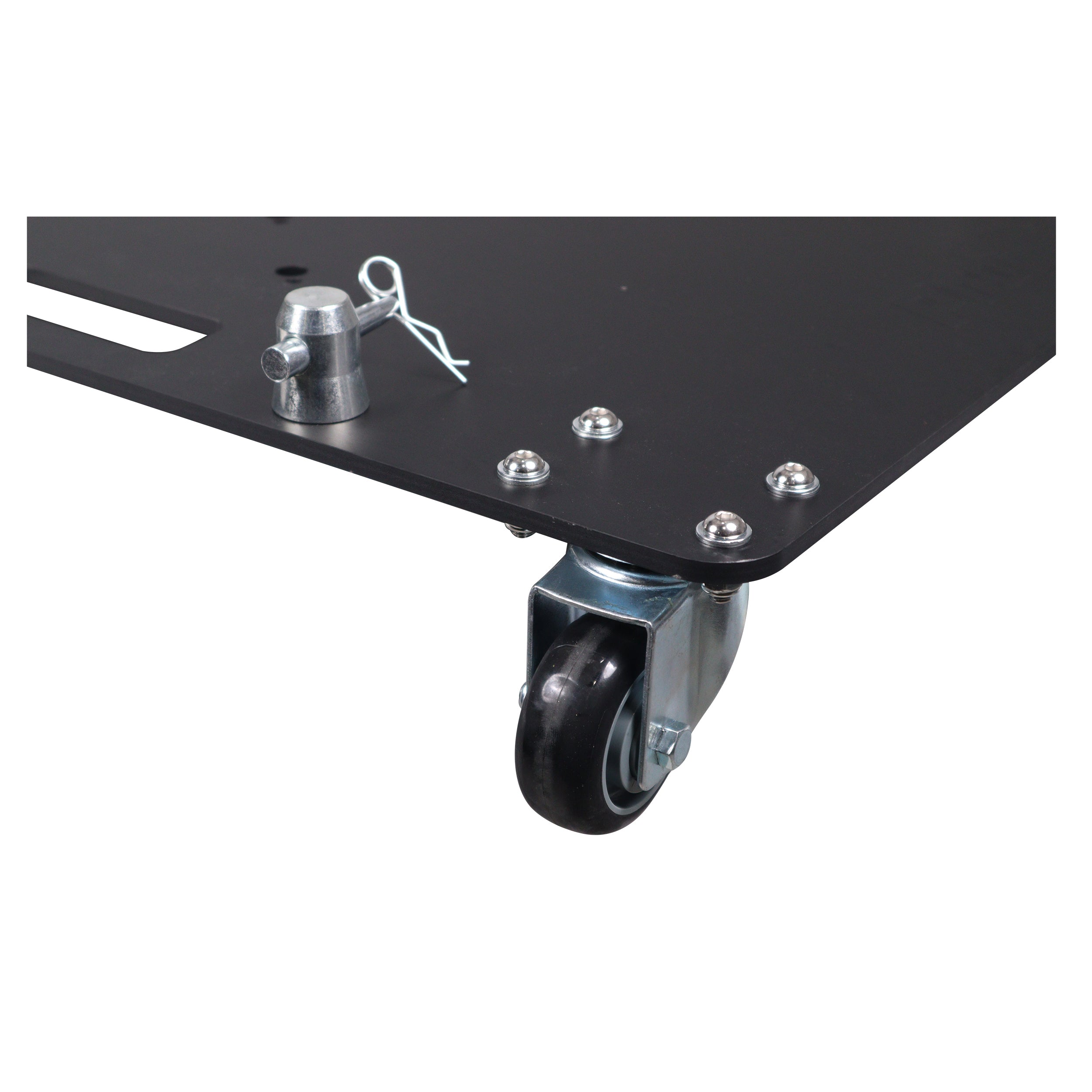 24 x 30 inch Rolling Base Plate for Rapid Grid Modular Truss System with locking casters - Black Finish