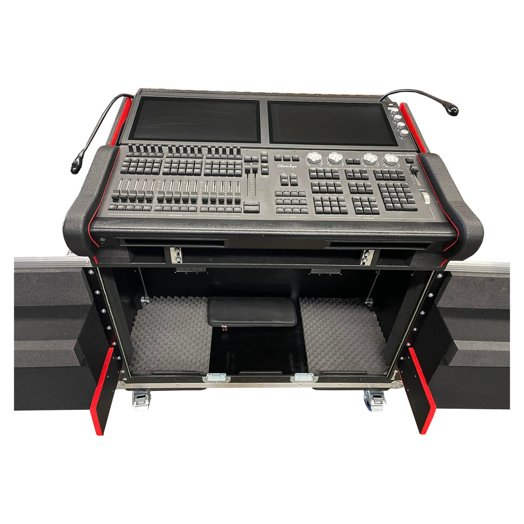 Flip-Ready™ Hydraulic Console Case for ChamSys MagicQ MQ500M w/ 1U Rack Space
