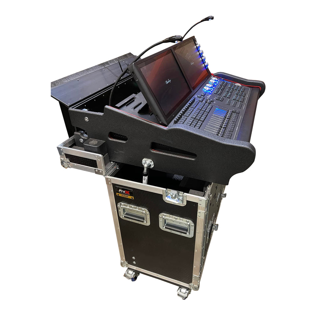 Flip-Ready™ Hydraulic Console Case for ChamSys MagicQ MQ500M w/ 1U Rack Space