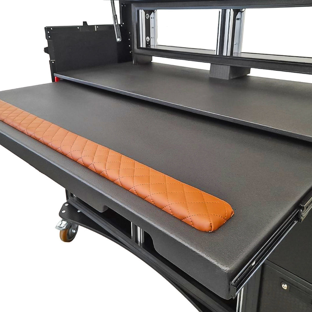 Mobile AV Broadcasting Streaming Recording Studio Workstation Case with 2x 4U Top 2x 12U Bottom Black Finish