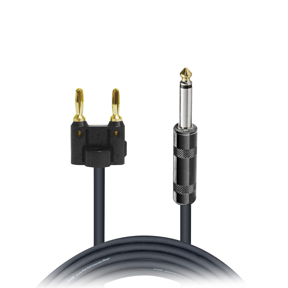 25 Ft.1/4" TS-M to Banana High Performance Speaker Cable 12-AWG