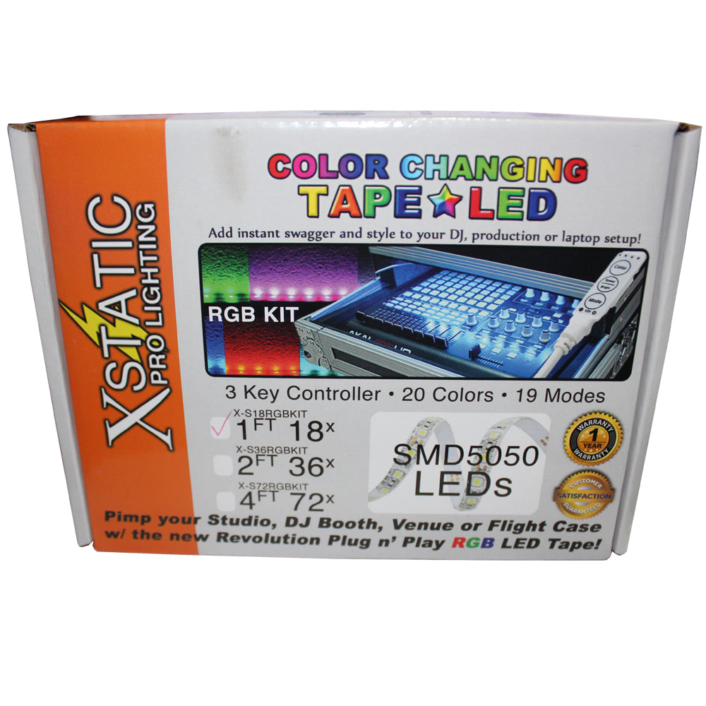 Xstatic RGB LED Strip kit 12" Remote control & power supply included