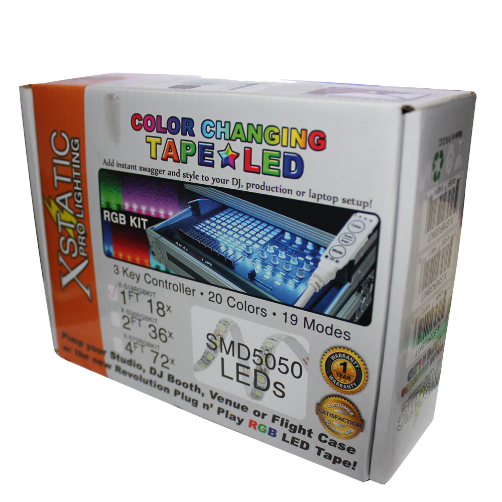 Xstatic RGB LED Strip kit 12" Remote control & power supply included