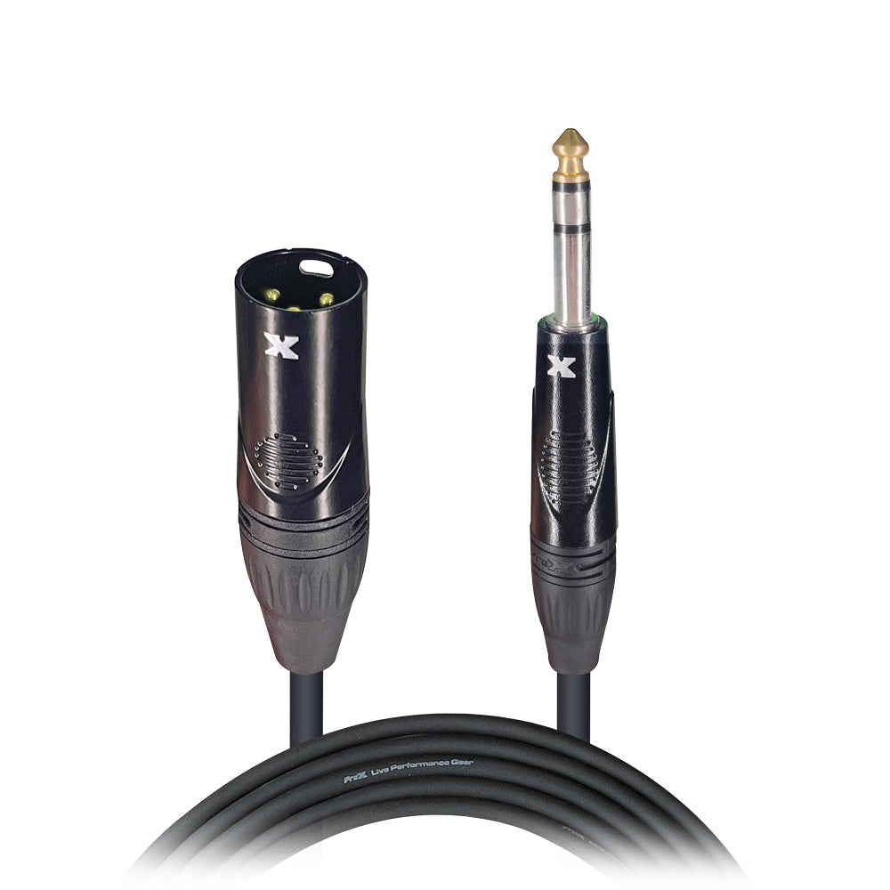 10PCS 5 Ft. Balanced XLR3-M to 1/4" TRS-M High Performance Audio Cable