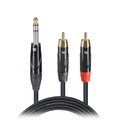 10PCS 5 Ft. Unbalanced 1/4" TRS-M to Dual RCA-M High Performance Audio Cable