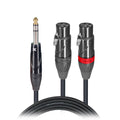 50PCS 3 Ft. High Performance Y Cable 1/4" TRS-M Stereo to Dual XLR-F