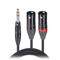 50PCS 5 Ft. 1/4" TRS-M Stereo to Dual XLR3-M High Performance Y Cable