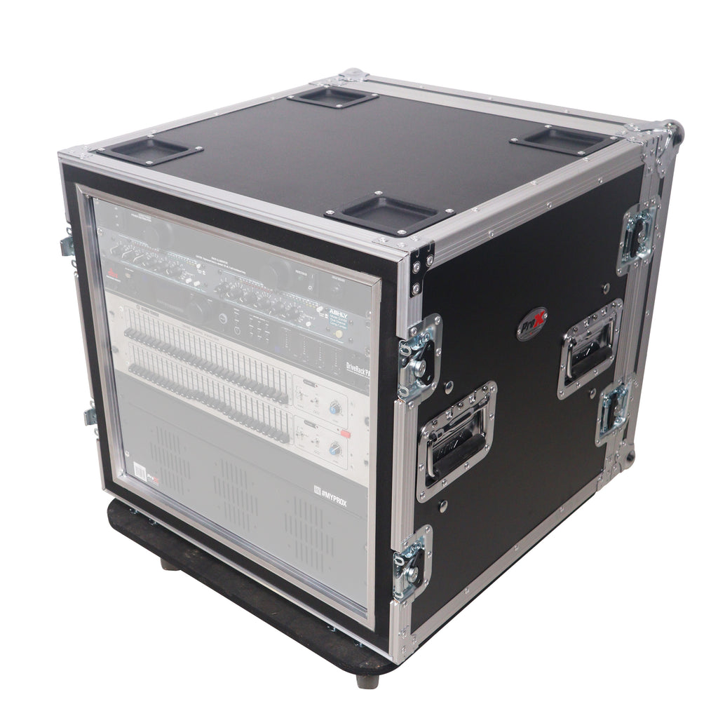 ATA Style 10U Space Shockproof Amp Rack Mount Case 20 inch Depth with Caster Wheels
