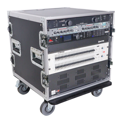 10U Rack Space ATA Style Flight Case 19 Inch Depth with 4" Casters