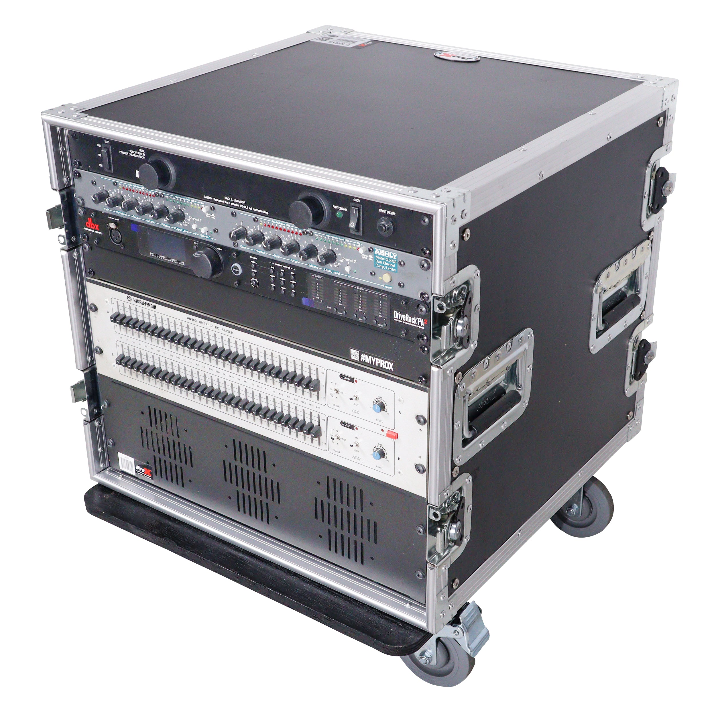 10U Rack Space ATA Style Flight Case 19 Inch Depth with 4" Casters