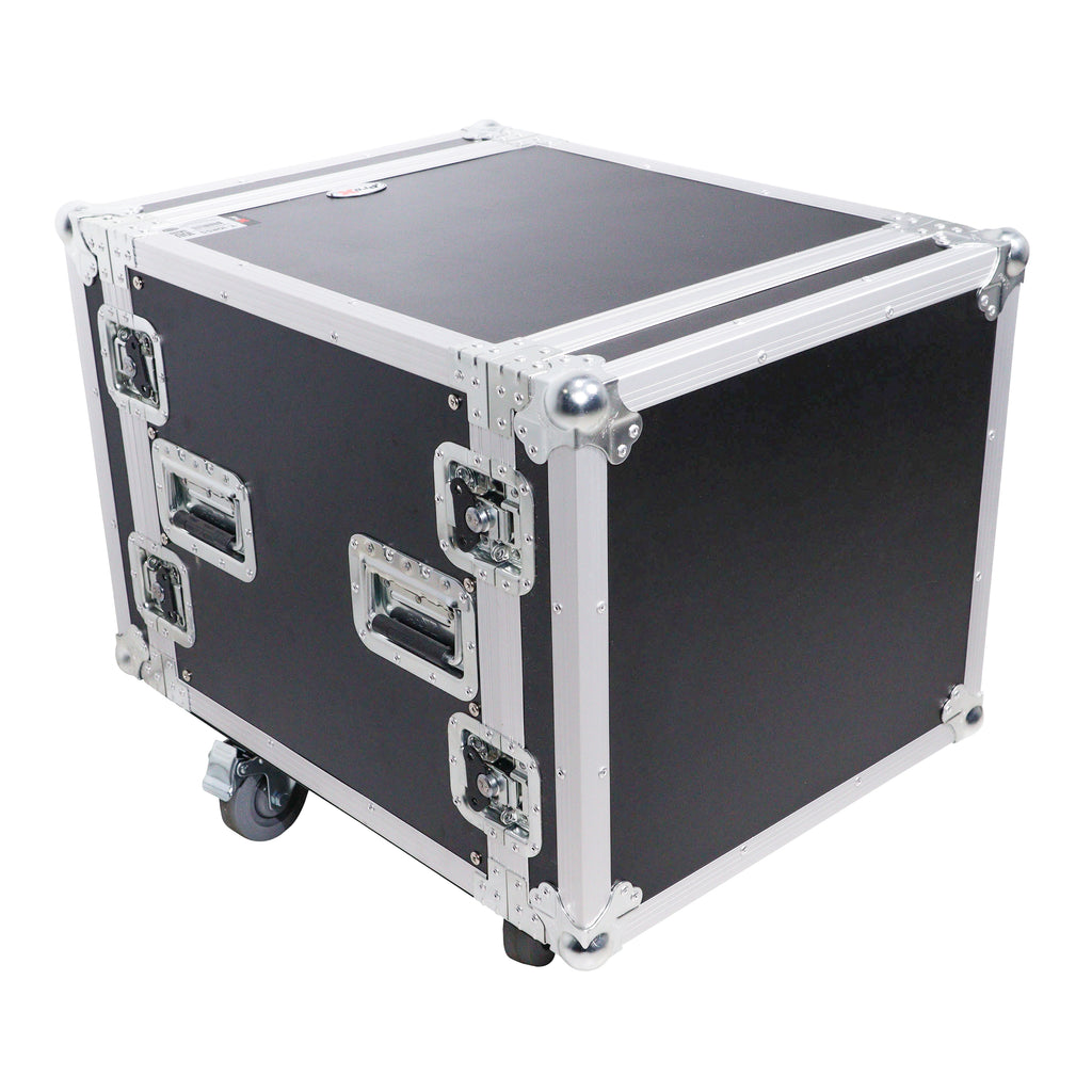 10U Rack Space ATA Style Flight Case 19 Inch Depth with 4" Casters