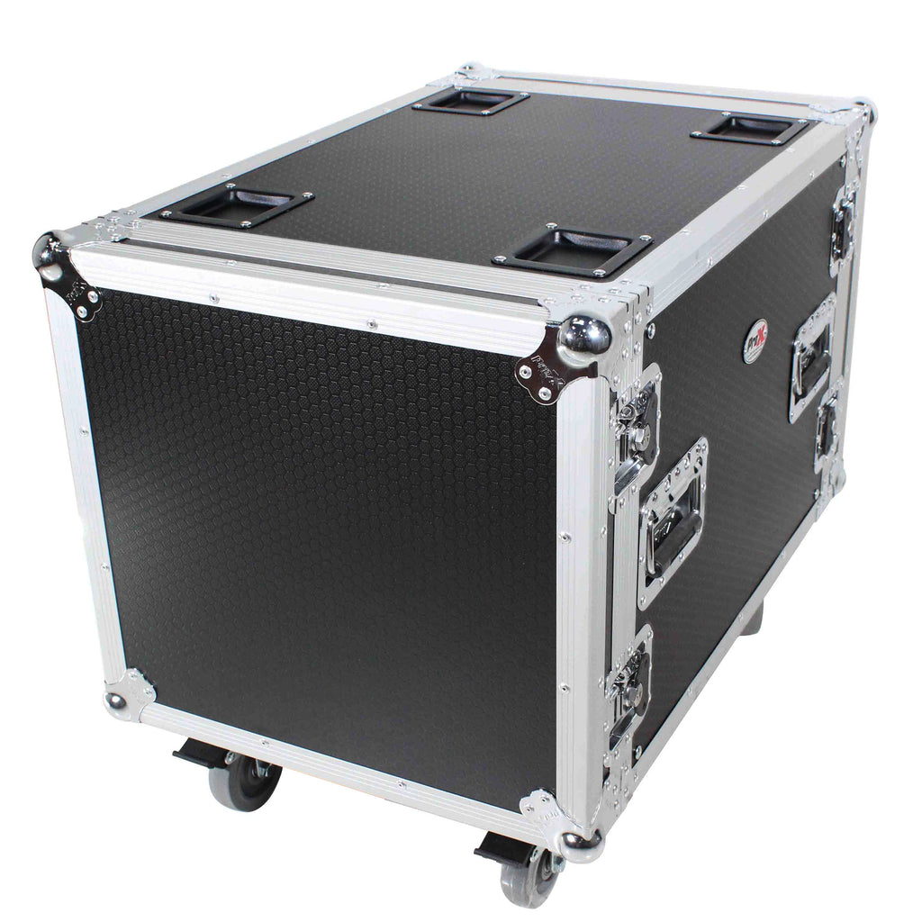 10U Space Rack Mount Flight Case 24 Inch Depth W-Casters