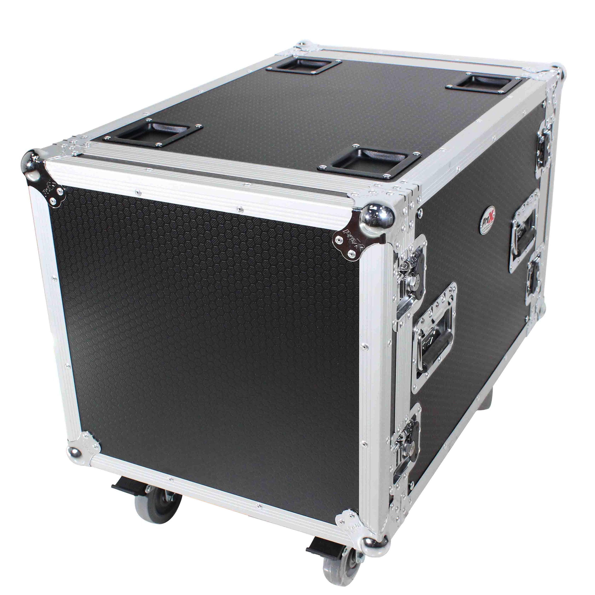 10U Space Rack Mount Flight Case 24 Inch Depth W-Casters