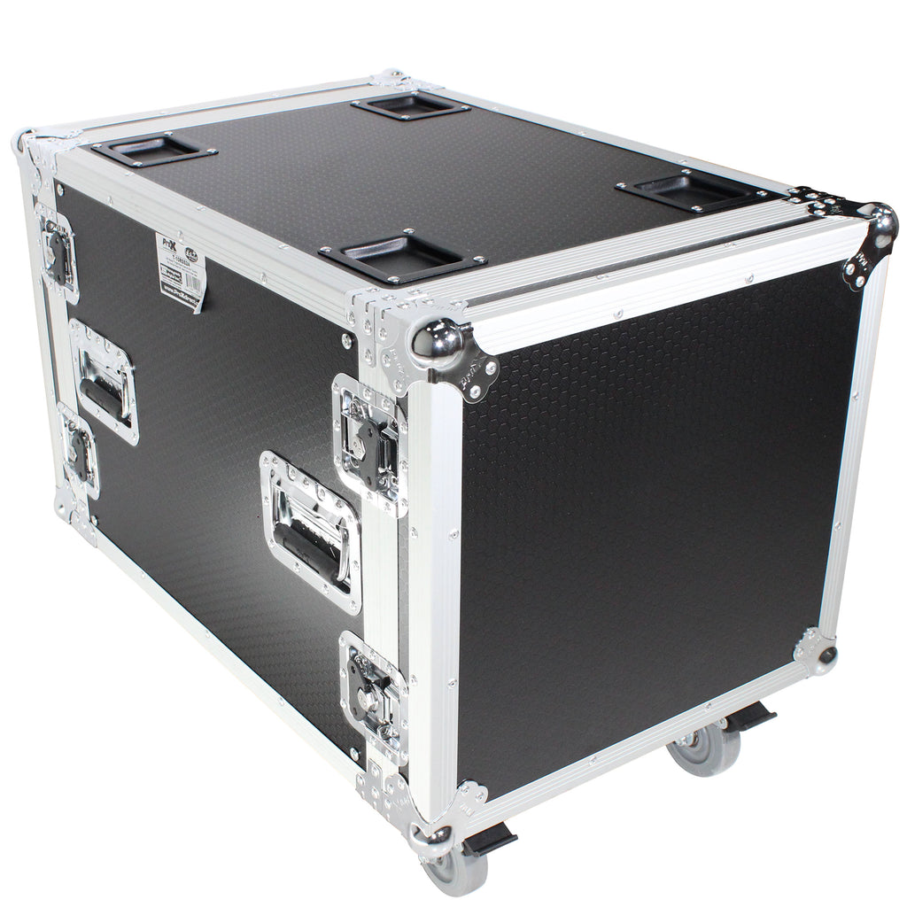 10U Space Rack Mount Flight Case 24 Inch Depth W-Casters