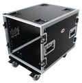 10U Space Rack Mount Flight Case 24 Inch Depth W-Casters