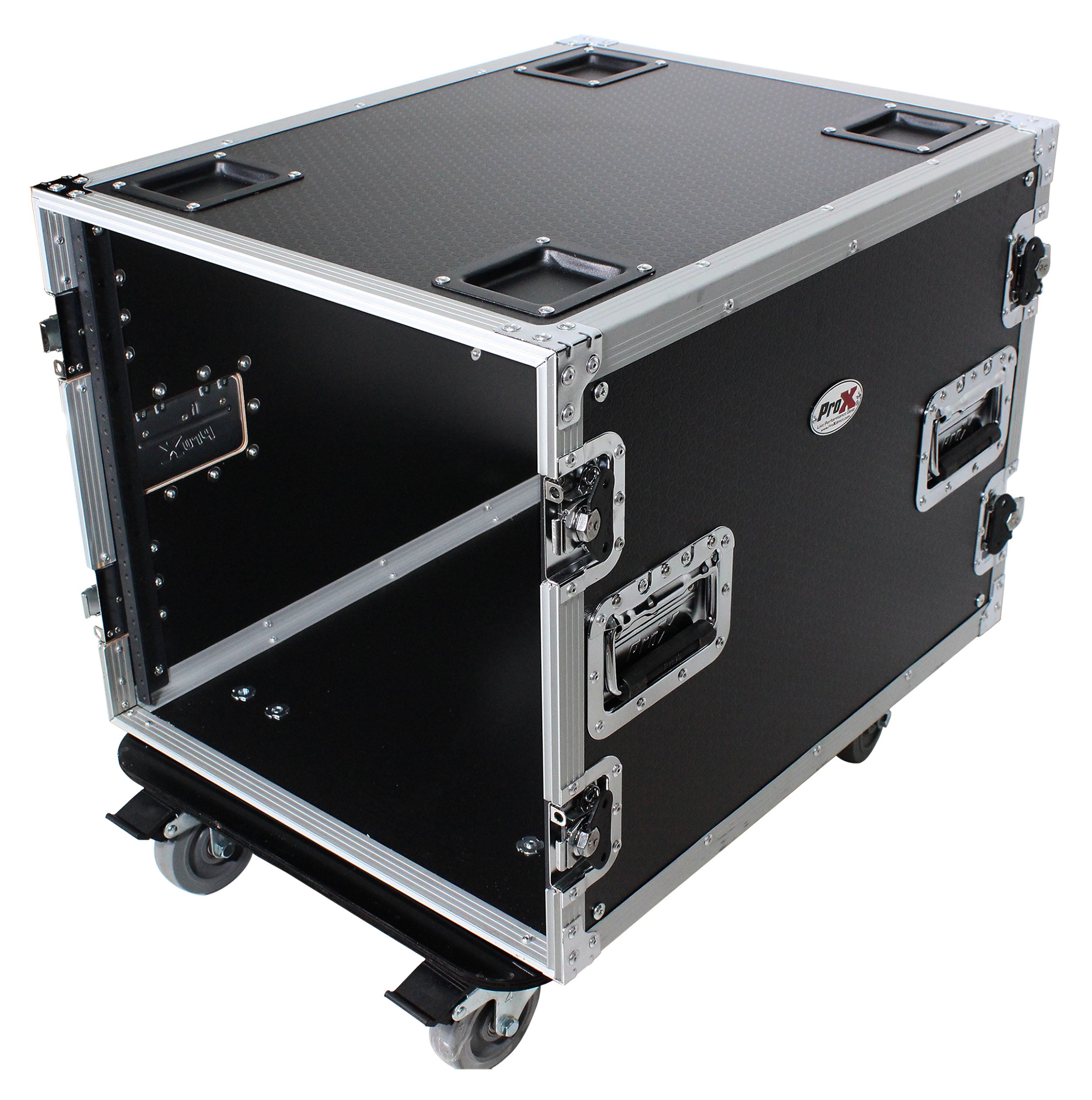 10U Space Rack Mount Flight Case 24 Inch Depth W-Casters