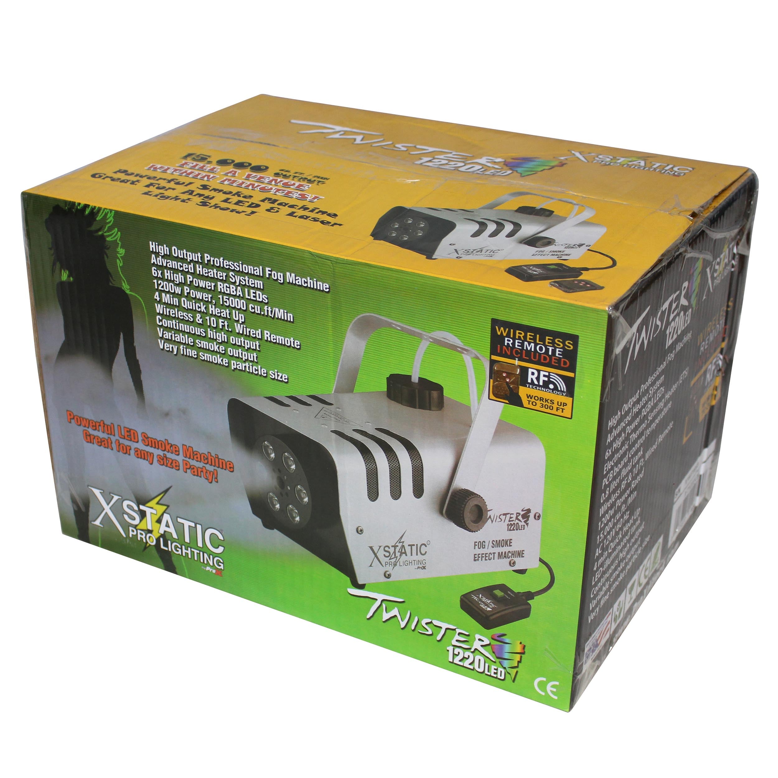 TWISTER Fog Machine 1220 Watt Water Based w RGBA LED