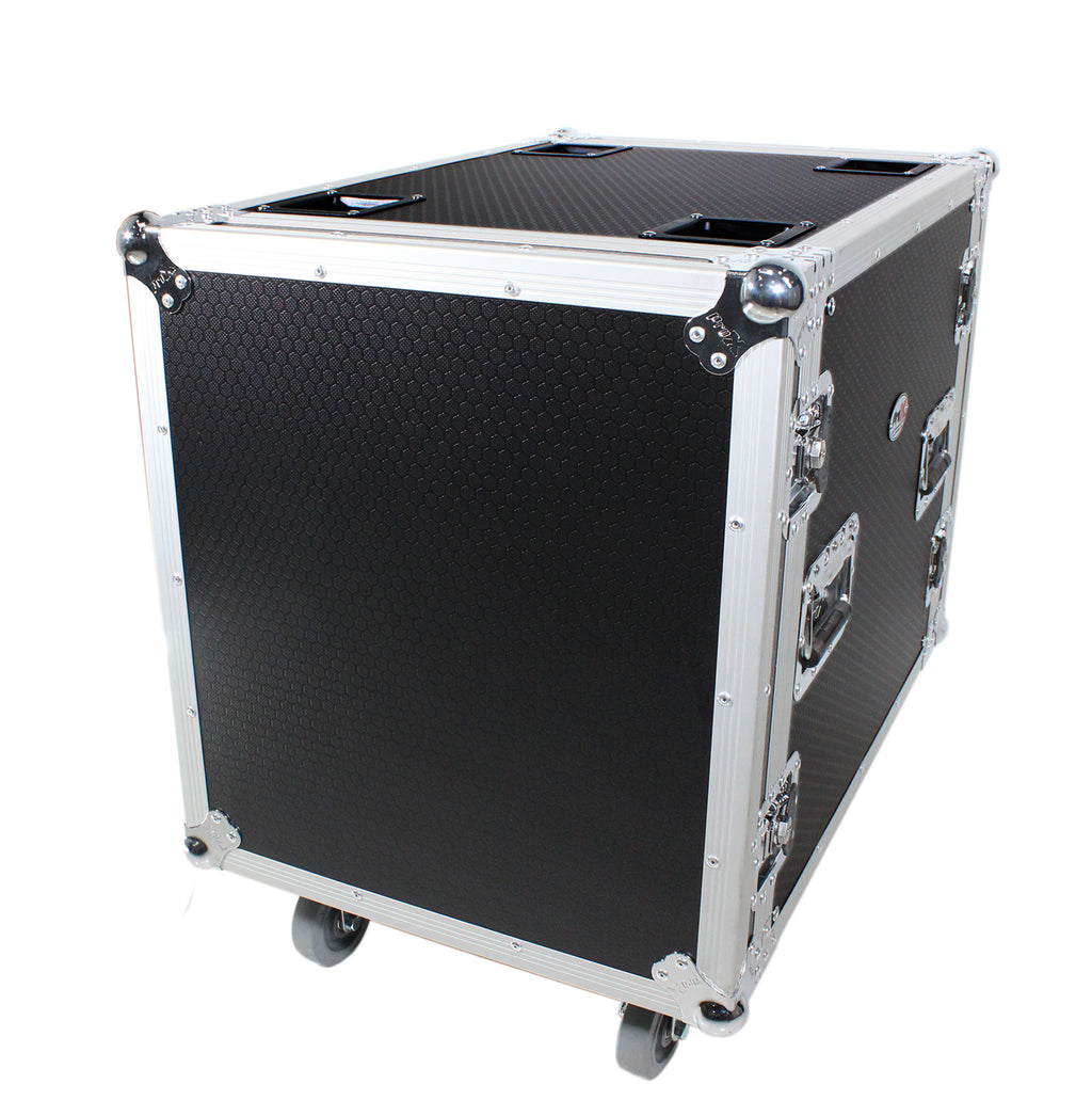 12U Space Amp Rack Mount ATA Flight Case 24 Inch Depth W-Casters