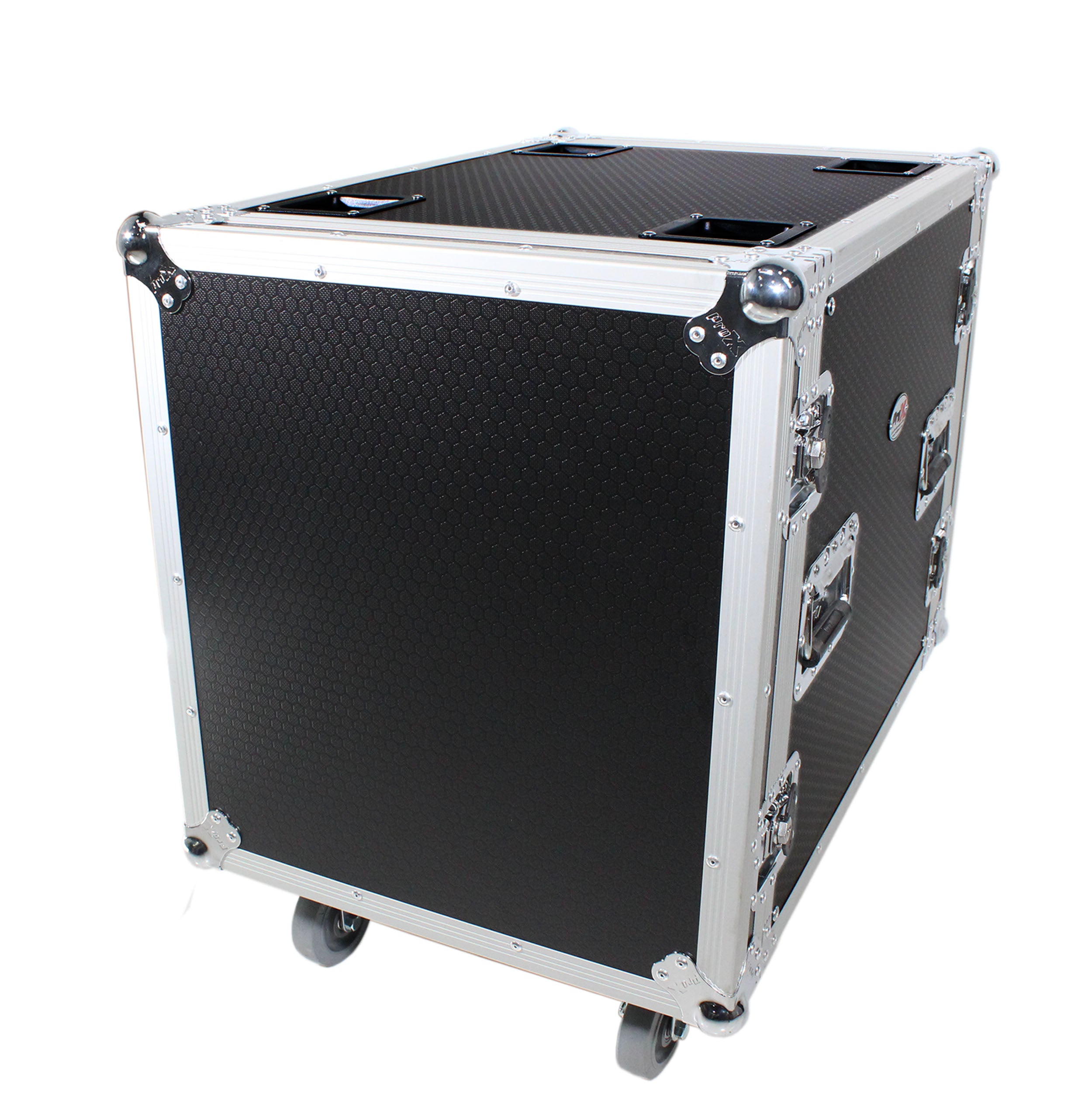 12U Space Amp Rack Mount ATA Flight Case 24 Inch Depth W-Casters