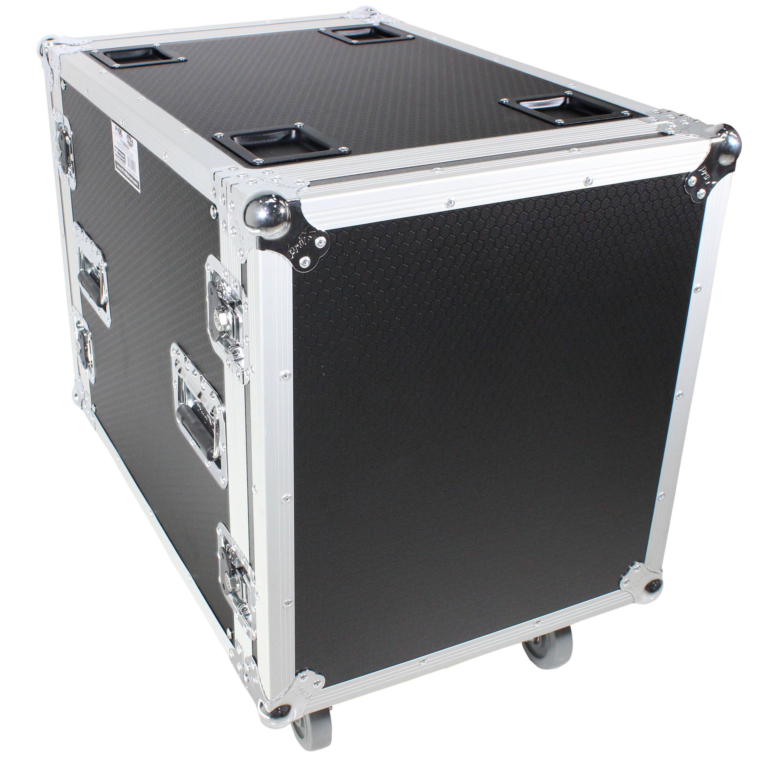 12U Space Amp Rack Mount ATA Flight Case 24 Inch Depth W-Casters