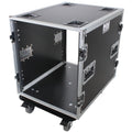 12U Space Amp Rack Mount ATA Flight Case 24 Inch Depth W-Casters