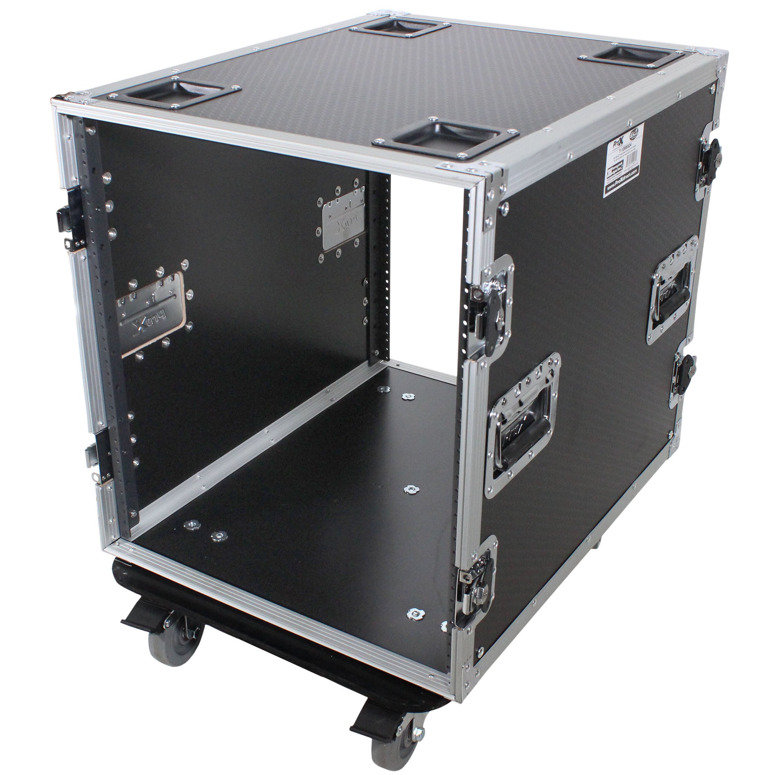 12U Space Amp Rack Mount ATA Flight Case 24 Inch Depth W-Casters