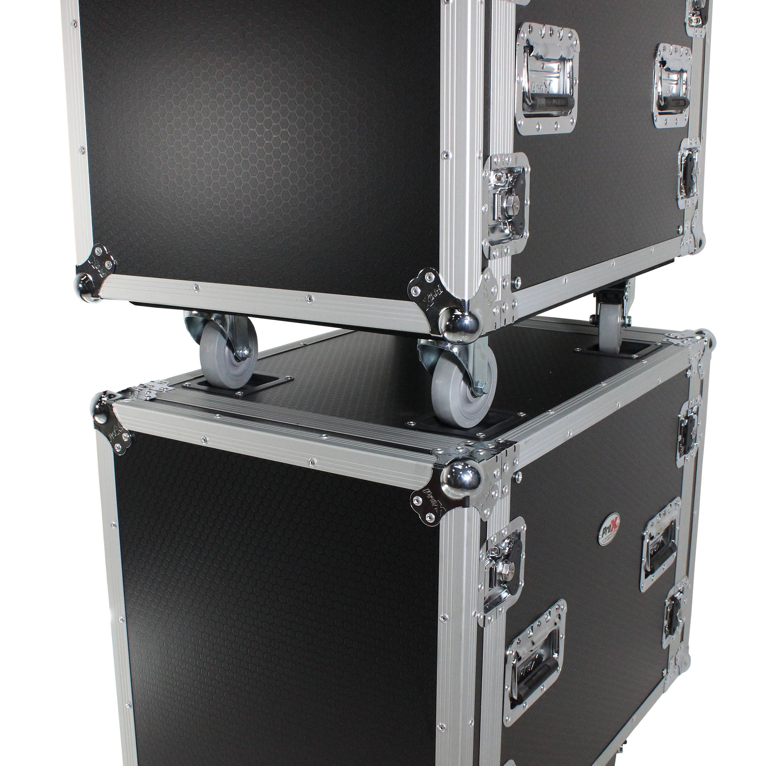 10U Space Rack Mount Flight Case 24 Inch Depth W-Casters
