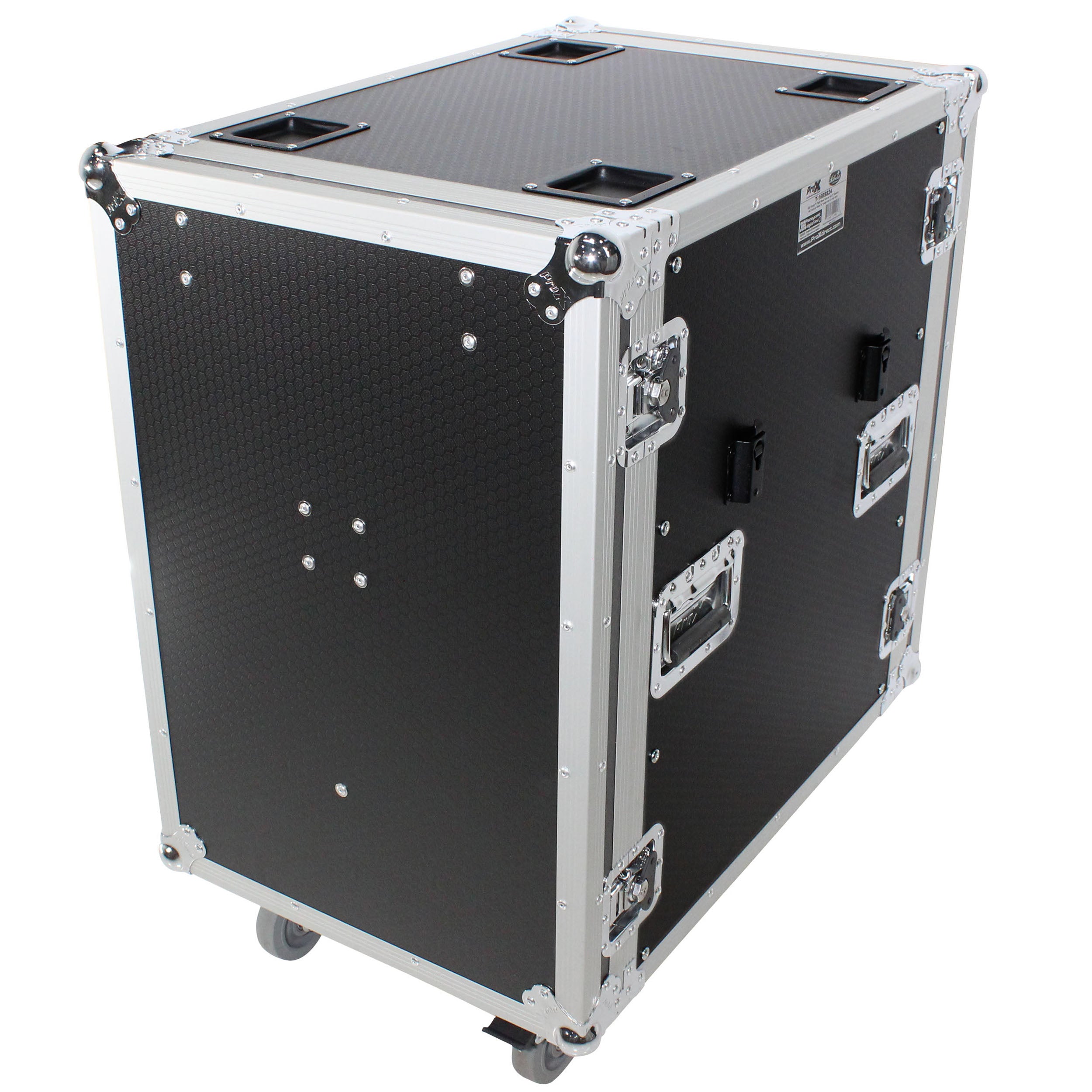 16U Space Amp Rack Mount ATA Flight Case | 24" Depth | Incl. 2x Side Tables and Casters