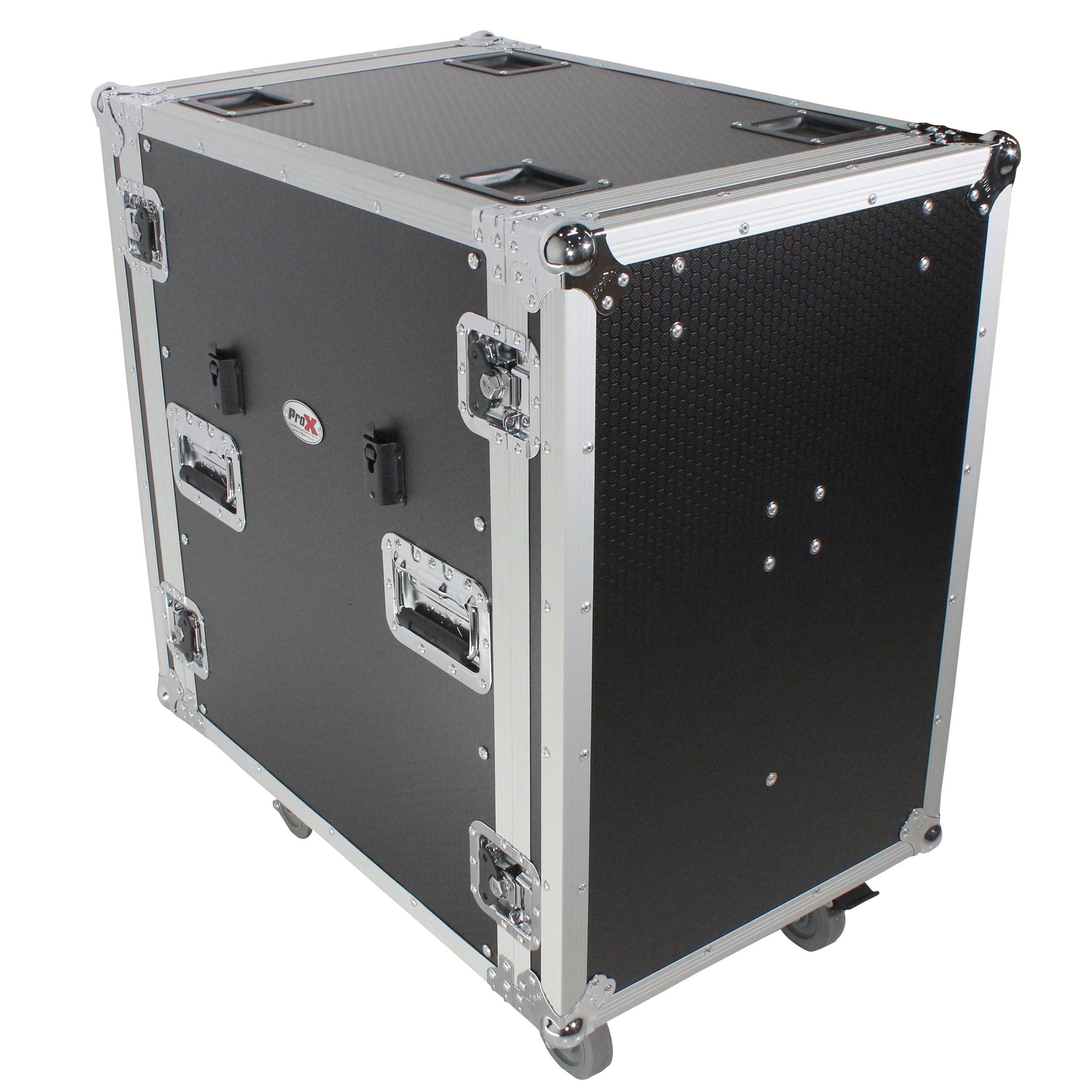16U Space Amp Rack Mount ATA Flight Case | 24" Depth | Incl. 2x Side Tables and Casters