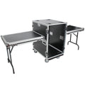 16U Space Amp Rack Mount ATA Flight Case | 24" Depth | Incl. 2x Side Tables and Casters