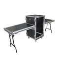 18U Vertical Shockproof Rack Case 20 In Deep W-Side Tables and Casters