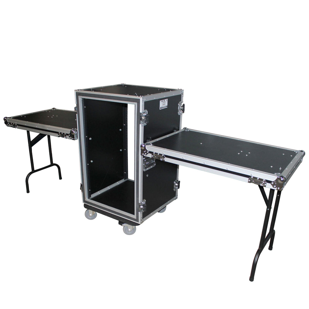 14U Space Shockproof Amp Rack ATA Flight Case 20" Depth