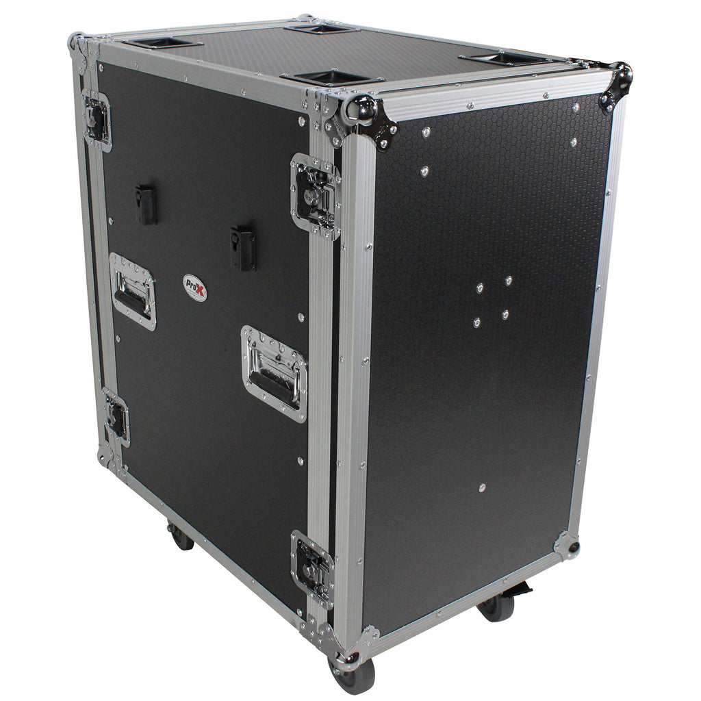 18U Space Amp Rack Mount ATA Flight Case 24 Inch Depth W-Casters