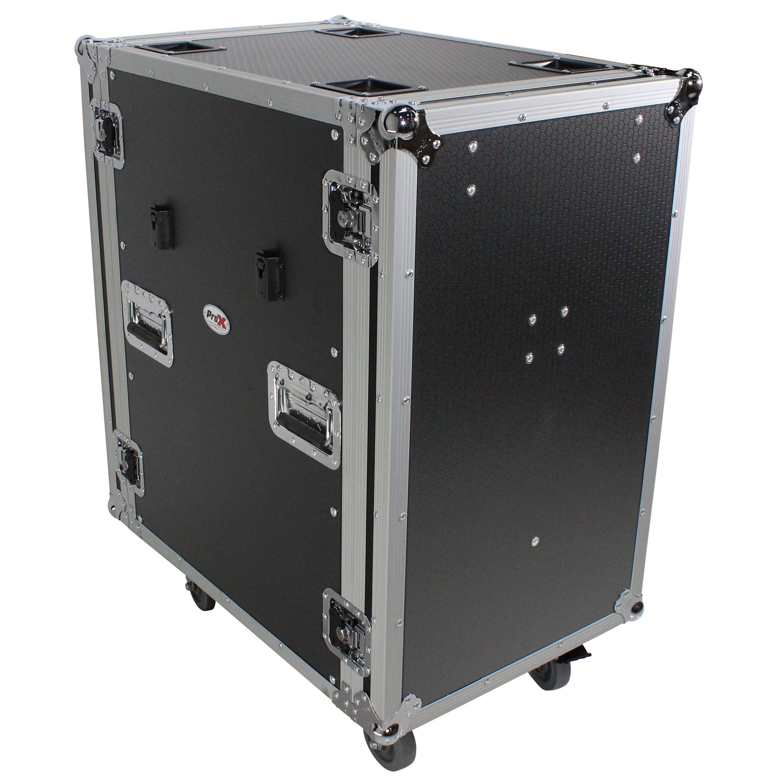 18U Space Amp Rack Mount ATA Flight Case 24 Inch Depth W-Casters