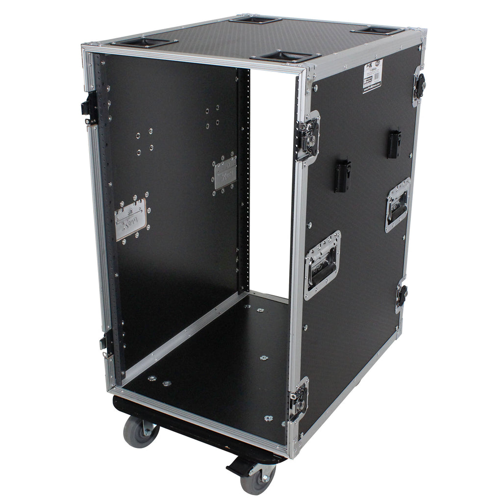 18U Space Amp Rack Mount ATA Flight Case 24 Inch Depth W-Casters