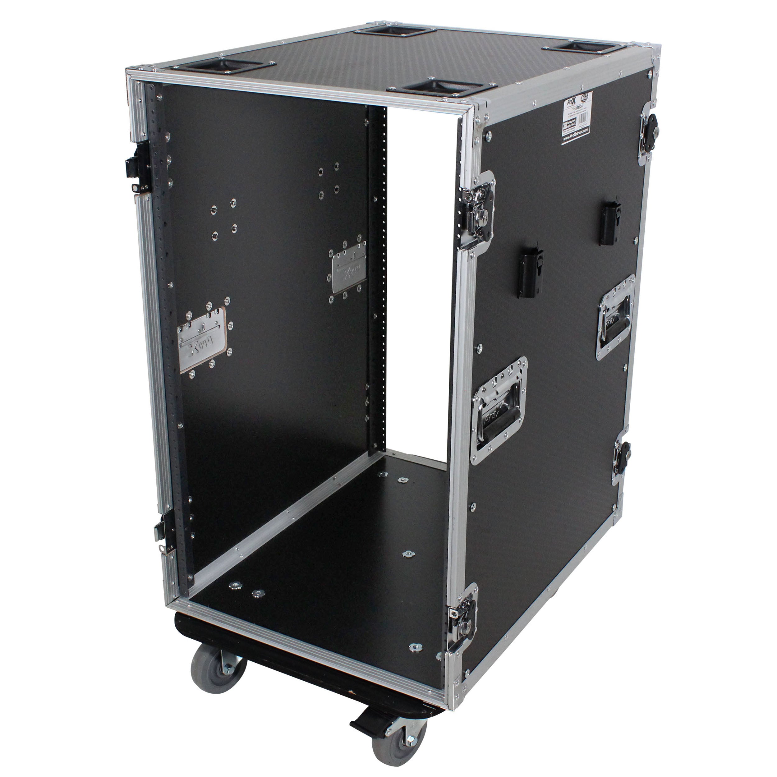 18U Space Amp Rack Mount ATA Flight Case 24 Inch Depth W-Casters