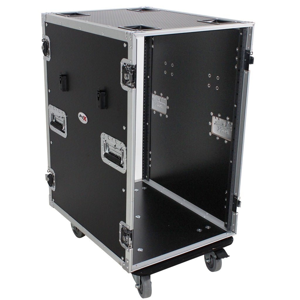 18U Space Amp Rack Mount ATA Flight Case 24 Inch Depth W-Casters