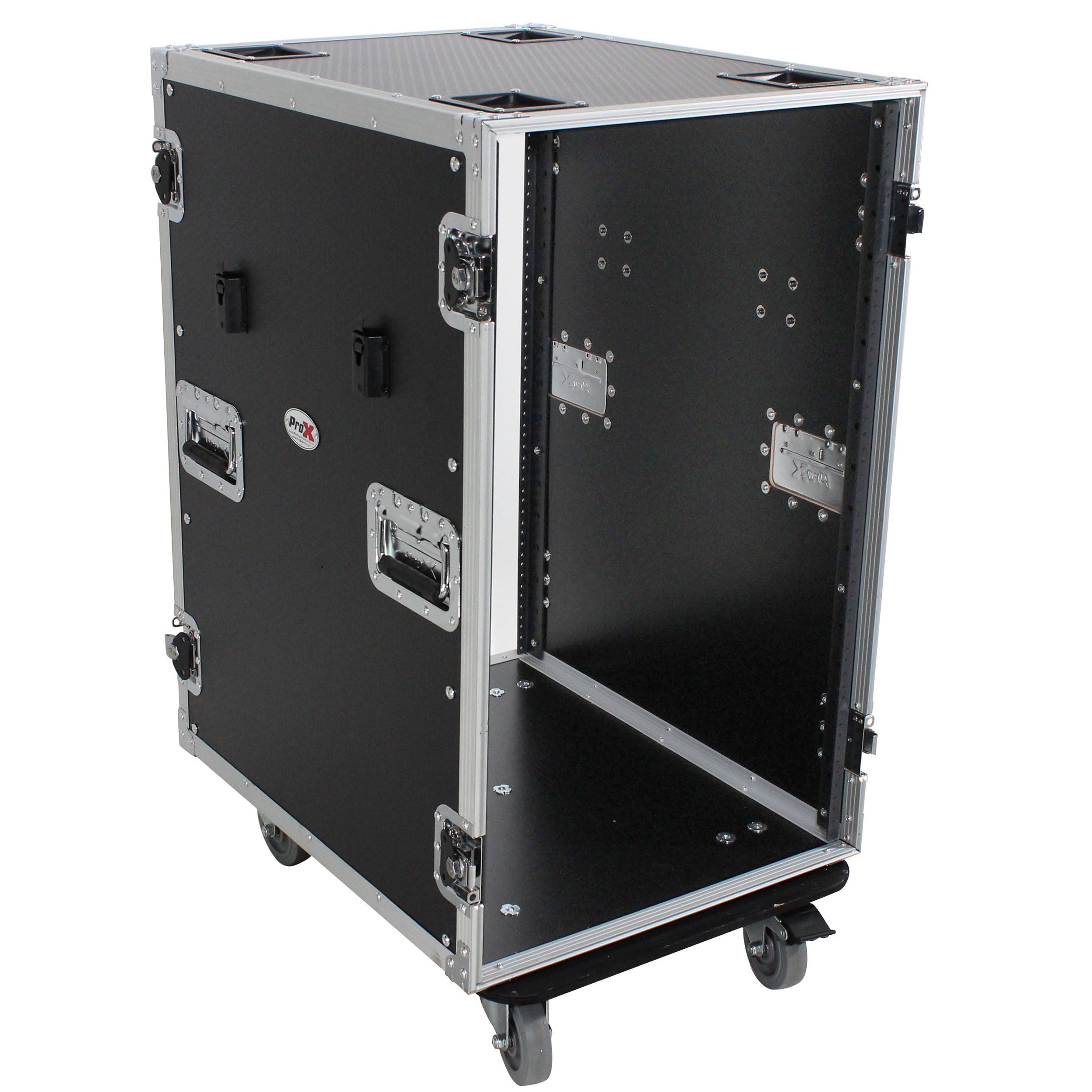 18U Space Amp Rack Mount ATA Flight Case 24 Inch Depth W-Casters