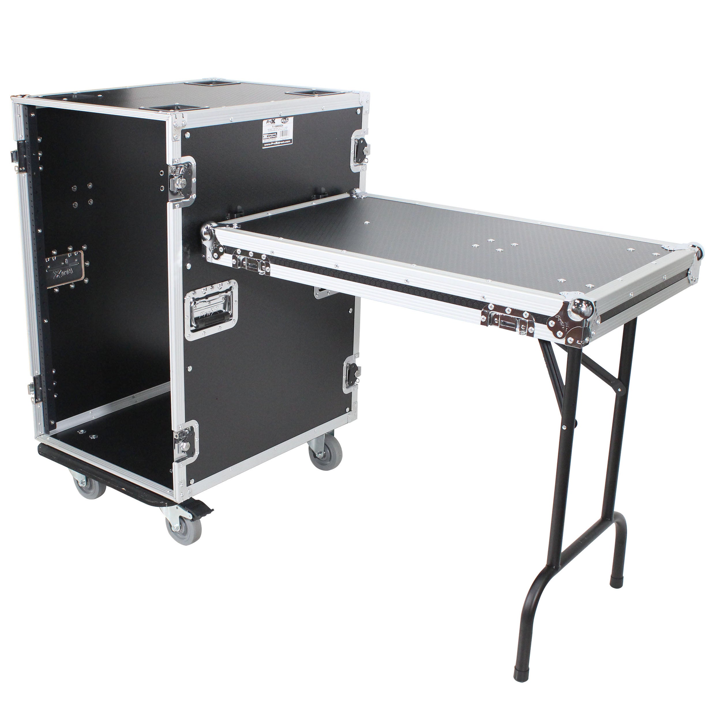 18U Space Amp Rack Mount ATA Flight Case 24 Inch Depth W-Casters