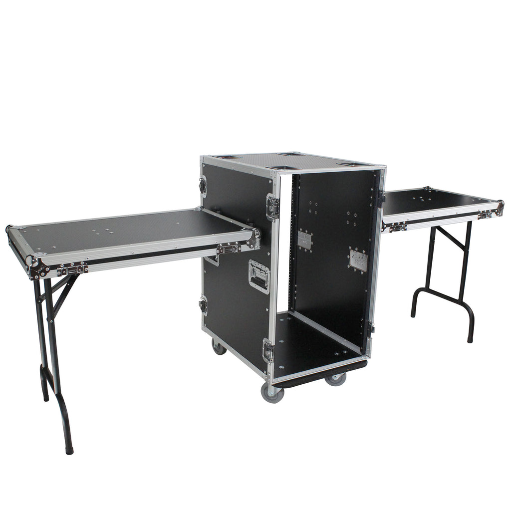 18U Space Amp Rack Mount ATA Flight Case 24 Inch Depth W-Casters