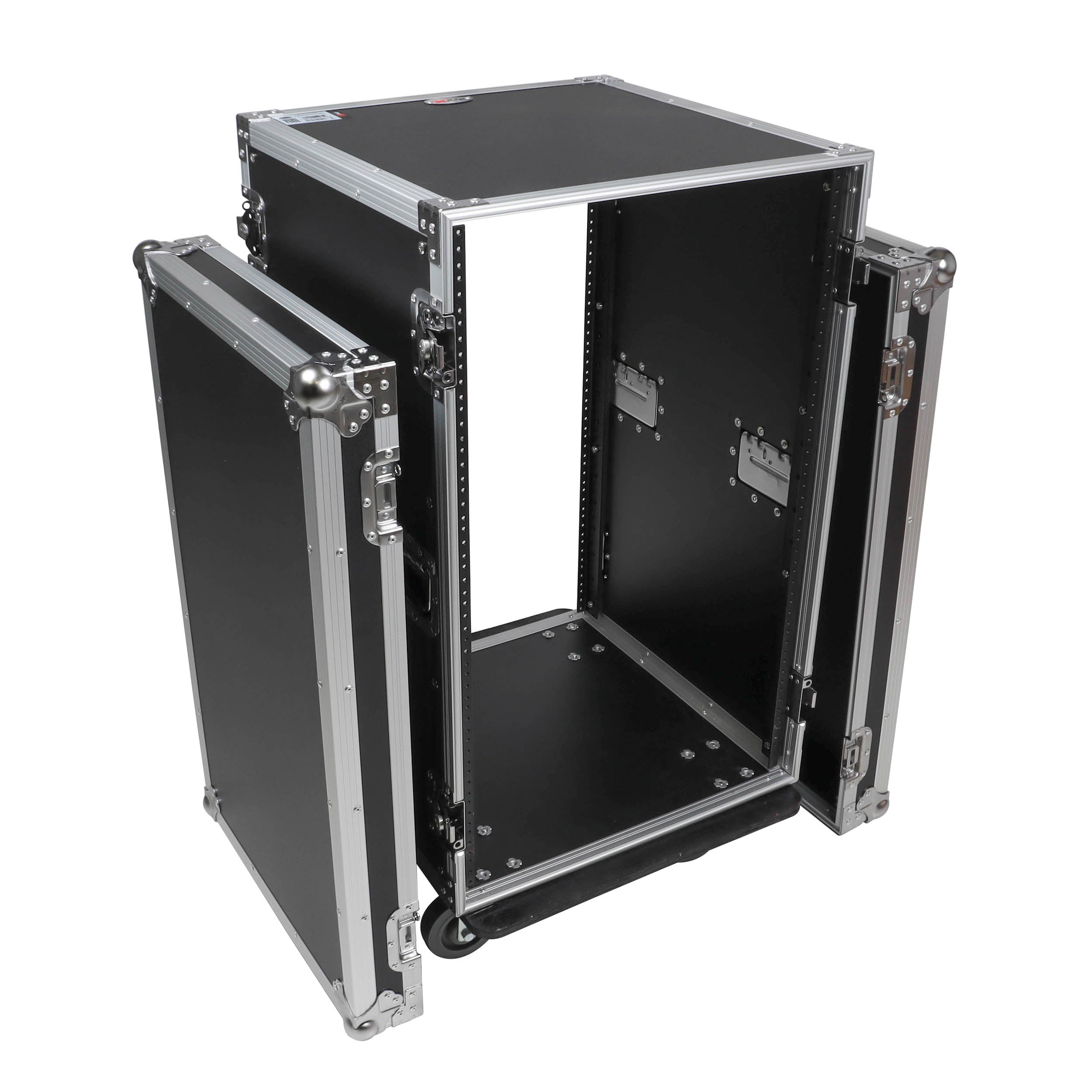 18U Space Amp Rack Mount ATA Flight Case 19 Inch Depth W-Casters